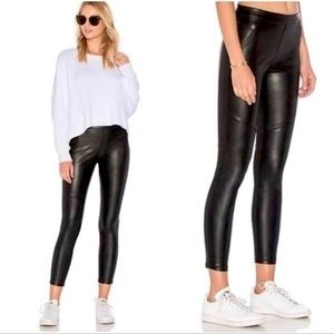 Free People Black Vegan Leather Low Rise Legging - Size 24